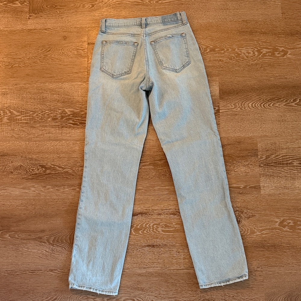 Women's Abercrombie Light Blue Straight-Leg Jeans — High-Rise Casual Denim - Picture 5 of 5
